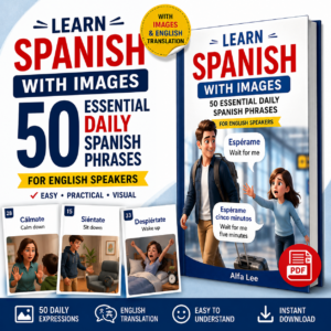 Learn Real-Life Spanish Fast: 50 Everyday Spanish Phrases with Images and English Translation